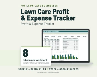 Lawn Care Expense and Profit Tracker, Landscaping Bookkeeping