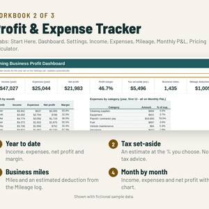 Cleaning Business Spreadsheet Bundle | Estimate, Invoice, Job Scheduler, Profit & Expense Tracker | Google Sheets + Excel image 3