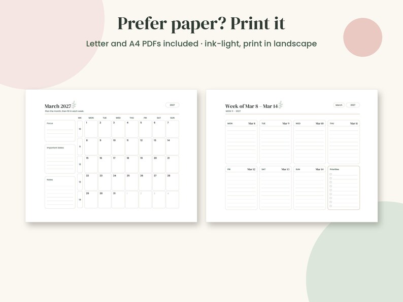 2027 Digital Planner, Hyperlinked PDF with Budget and Habit Tracker imagen 10