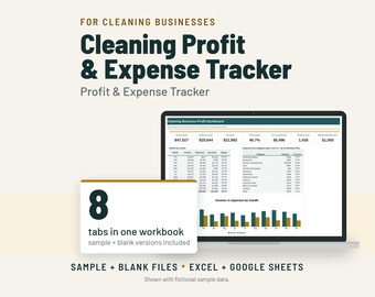 Cleaning Business Expense and Profit Tracker Spreadsheet