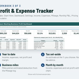Pressure Washing Business Start Up Kit | Soft Wash Pricing Calculator, Estimate, Invoice | Google Sheets + Excel image 4