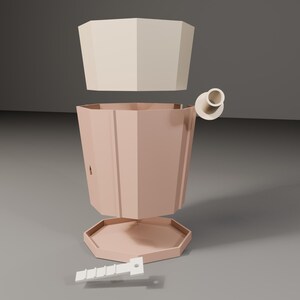 Pylonwell Trio Geometric Self-Watering Planter Set STEP, STL and 3MF Files image 3