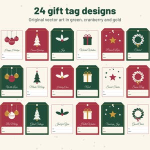 Set di etichette e biglietti regalo di Natale stampabili, in formato PDF modificabile. immagine 2