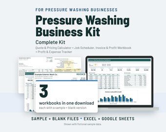 Pressure Washing Business Kit: Pricing Calculator, Estimates, Invoices