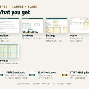Cleaning Estimate Template | Cleaning Business Quote Form, Price List, Quote Tracker | Google Sheets + Excel image 5