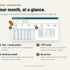 Cleaning Invoice Template and Job Scheduler | Cleaning Business Spreadsheet, Client Tracker | Google Sheets + Excel image 3