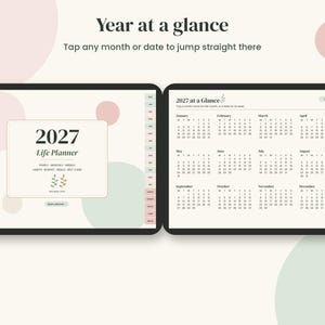 2027 Digital Planner, Hyperlinked PDF with Budget and Habit Tracker imagen 2