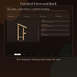 Covered Firewood Rack | PDF Build Plan with Kindling Shelf and Cut List