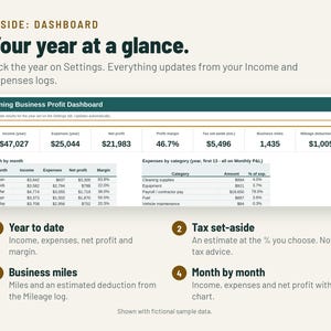 Cleaning Business Expenses Spreadsheet and Profit Tracker | Monthly P&L, Pricing Calculator | Google Sheets + Excel image 2