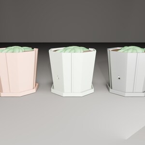 Pylonwell Trio Geometric Self-Watering Planter Set STEP, STL and 3MF Files image 9