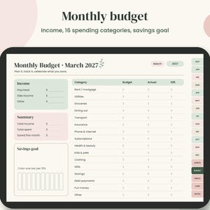 2027 Digital Planner, Hyperlinked PDF with Budget and Habit Tracker imagen 7
