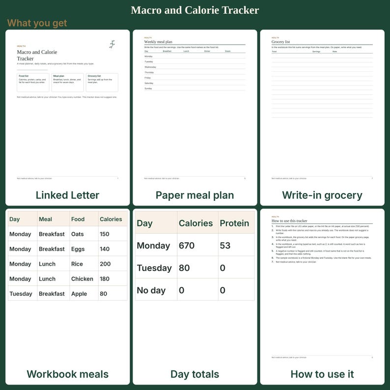 Macro and Calorie Tracker | Meal Planner and Grocery List image 9