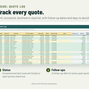Lawn Care Estimate Template | Landscaping Estimate Form, Per Sq Ft Pricing | Google Sheets + Excel image 4