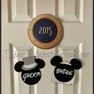 Mickey and Minnie Bride and Groom Magnet Set For Cruise Door