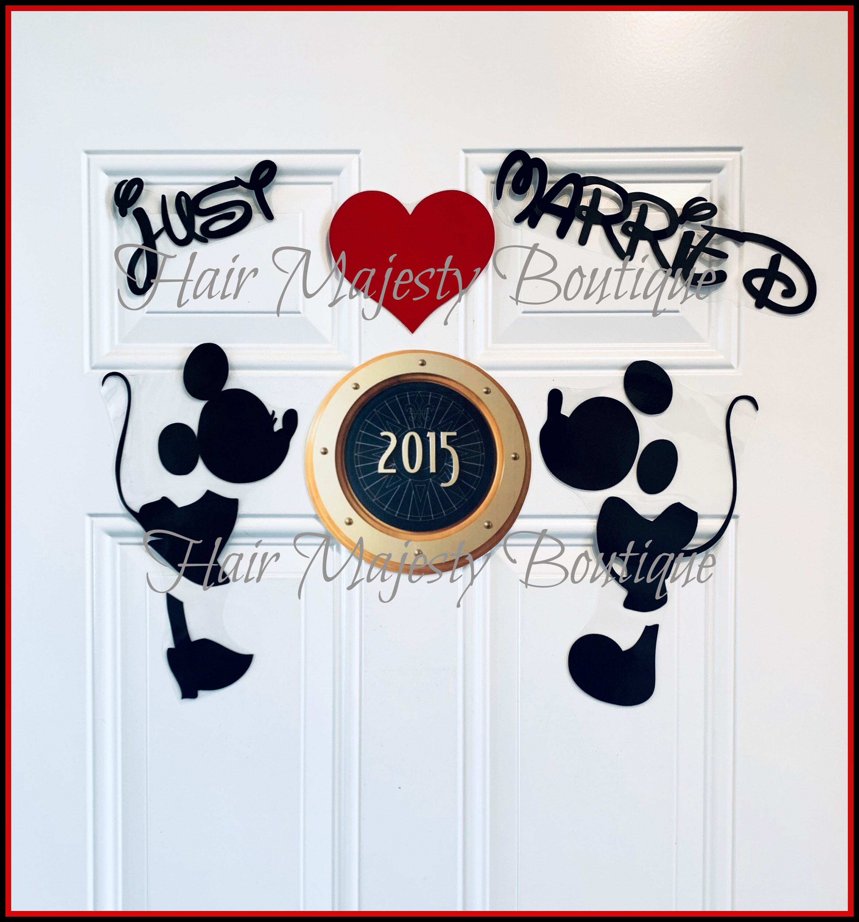 Silhouette Mickey and Minnie Kissing Magnets for Cruise Door