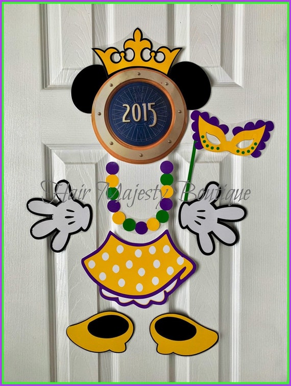 Mardi Gras Minnie Mouse Body Part Magnet For Cruise Door Etsy