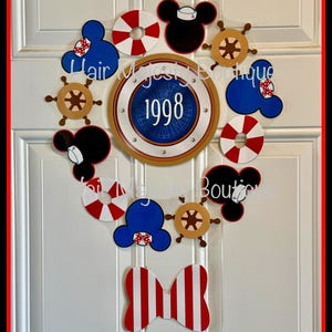 Nautical Mickey Mouse Magnet Wreath for Cruise Door