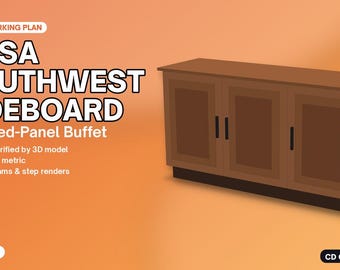 Houtbewerkingsplannen voor een Mesa Southwest dressoir – Modern Spaans koloniaal buffet (PDF)