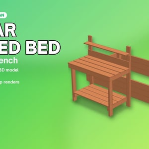 May include: A woodworking plan for a cedar raised bed and potting bench. The document features the text CEDAR RAISED BED + Potting Bench, 24 PAGES, and CD GREEN STUDIO. It includes cut lists, imperial and metric measurements, and diagrams.