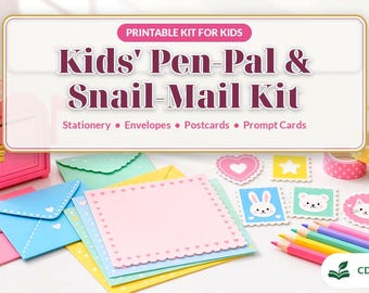 Brieven- en brievenpakket voor kinderen – printbaar PDF-bestand