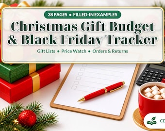 Kerstcadeaubudget & Black Friday-aanbiedingen tracker – printbaar PDF-bestand
