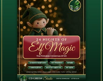 Christmas Elf Kit, 24 Nights of Elf Magic, Printable Elf Ideas, Elf Arrival Letter, Elf Notes, Kids Christmas Countdown, PDF