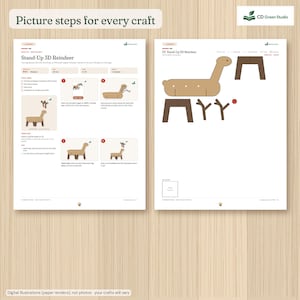 Kids Christmas Crafts Printable, 26 Modern Paper Crafts for Kids 4-10, Paper Village, Hanukkah & New Year, Scandi Holiday Activity image 7
