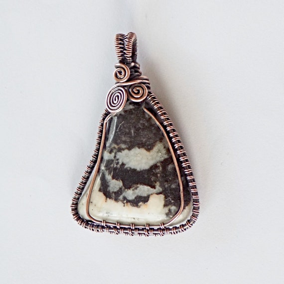 white quartz necklace Wire wrapped Stone Quartz or Stone Necklace one of a kind Blue Jasper stone necklace Wire wrapped Quartz