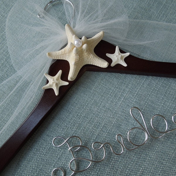 Wedding Hanger, Starfish Bridal Hanger, Wedding Dress Hanger, Bridal Shower Hanger, Bridal Hangers
