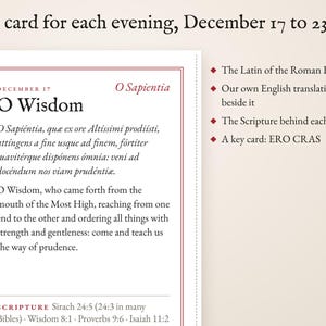 One card for each evening, December 17 to 23