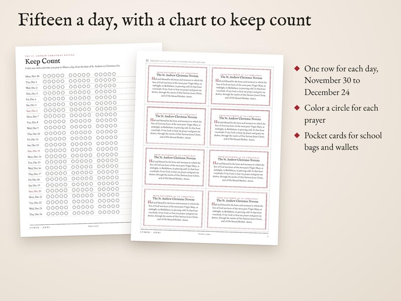 Fifteen a day, with a chart to keep count