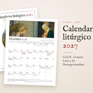 Calendario Litúrgico 2027 México Imprimible, Ciclo B, Santos y Fiestas, para Familias Católicas, PDF