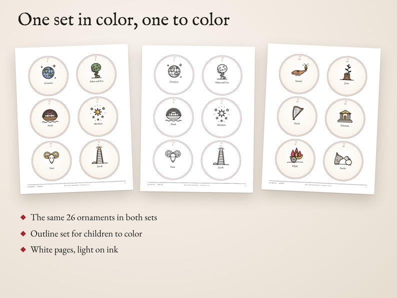 One set in color, one to color