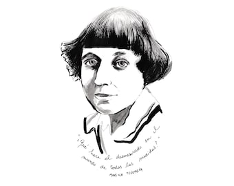 Marina Tsvetaeva - Female Writers Series - Signed Fine Art Print par Romina Berenice Canet - Unframed