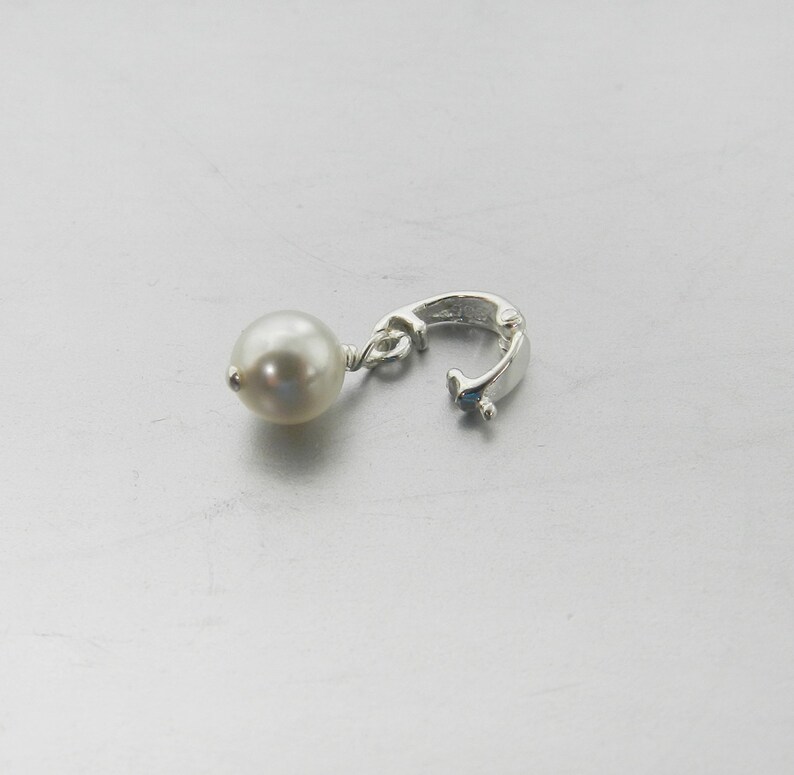 Pearl Enhancer Petite 6mm Swarovski Pearl Pendant Clip On Bail Etsy