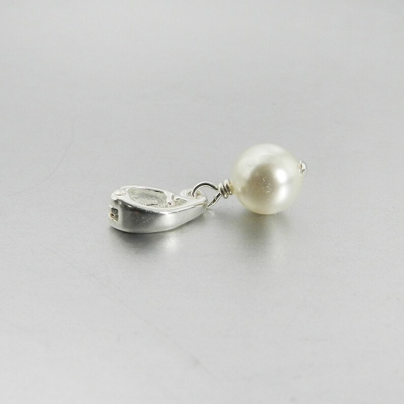 Pearl Enhancer Petite 6mm Swarovski Pearl Pendant Clip On Bail Etsy