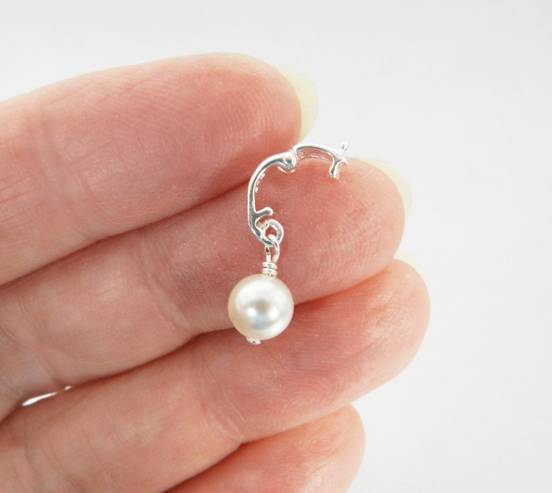 Pearl Enhancer Petite 6mm Swarovski Pearl Pendant Clip On Bail Etsy