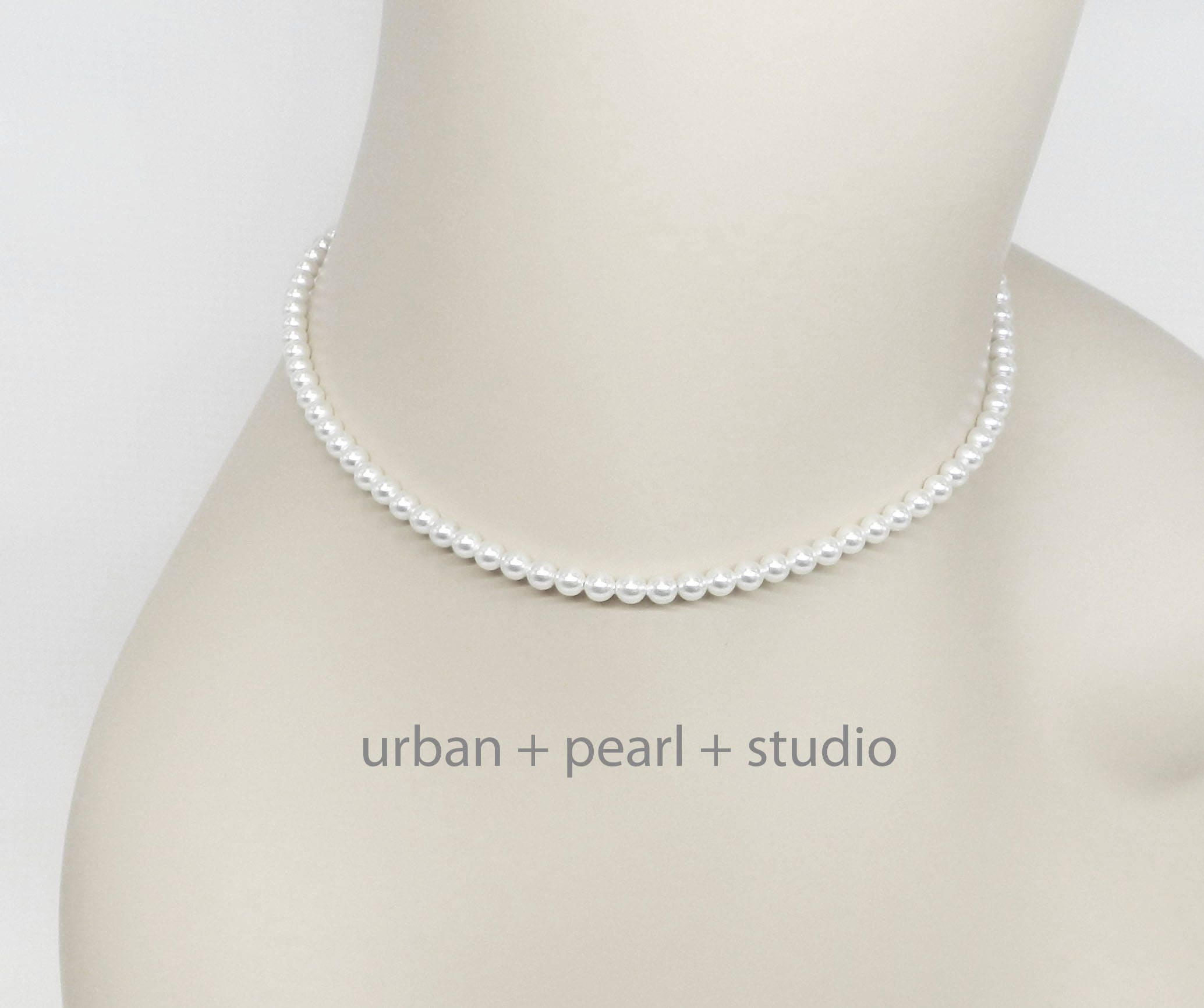 Small Pearl Necklace Tiny Pearl Choker 