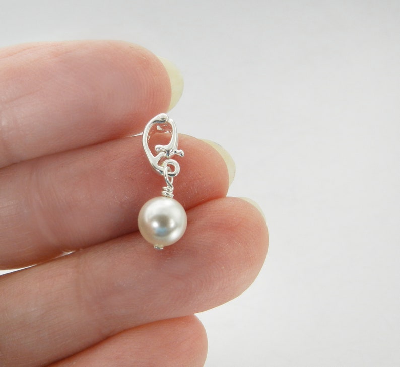 Pearl Enhancer Petite 6mm Swarovski Pearl Pendant Clip On Bail Etsy