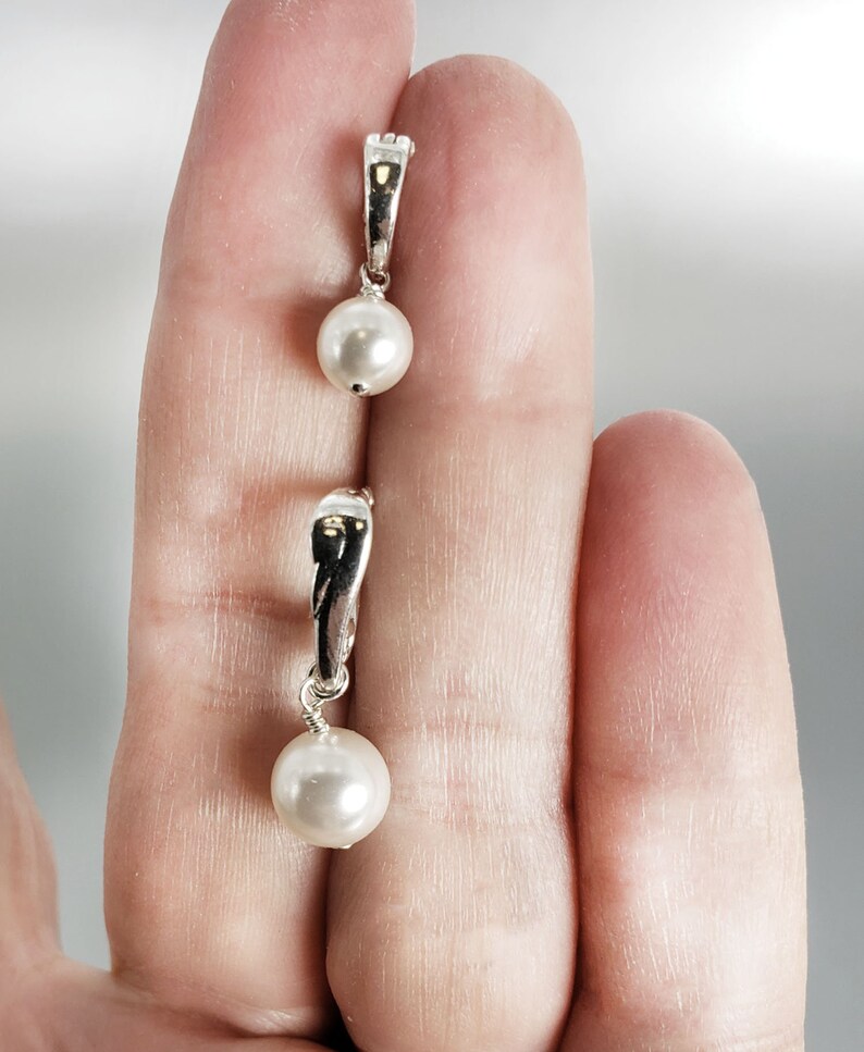 Pearl Enhancer Petite 6mm Swarovski Pearl Pendant Clip On Bail Etsy