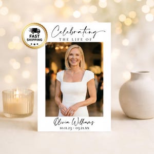 Celebration of Life Cards | Personalized Memorial Cards | Custom Funeral Prayer Cards | Photo Remembrance Cards | Fast Shipping