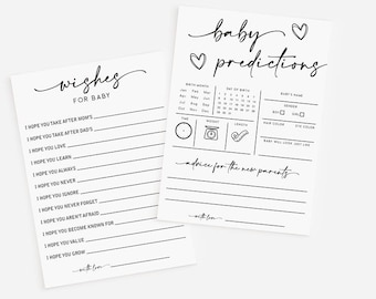 Baby Shower Advice & Prediction Cards: 50 Minimalist Wishes for Baby (50-Cards) B8