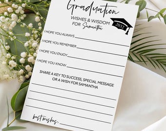 Personalized Graduation Advice Cards: Wishes & Wisdom Keepsake (4x6)