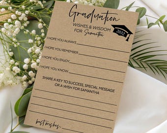 Personalized Kraft Graduation Advice Cards: Wishes & Wisdom (4x6)