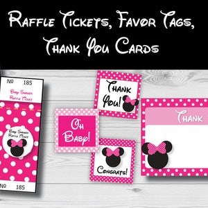 Minnie Mouse Baby Shower Games Package, Favor Tags (PDF) bild 3
