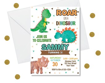 Dinosaur Invitation, EDITABLE Invitation, Dinosaur Birthday Invitation, Dinosaur Invitation Printable, Digital File, Instant Download