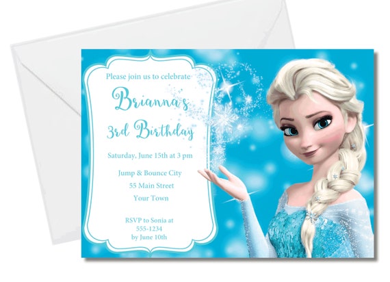 frozen elsa card handmade Frozen birthday card name Personalized 