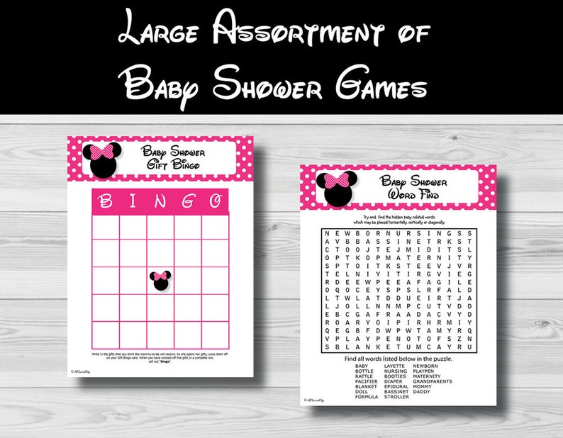 Minnie Mouse Baby Shower Games Package, Favor Tags (PDF) bild 2