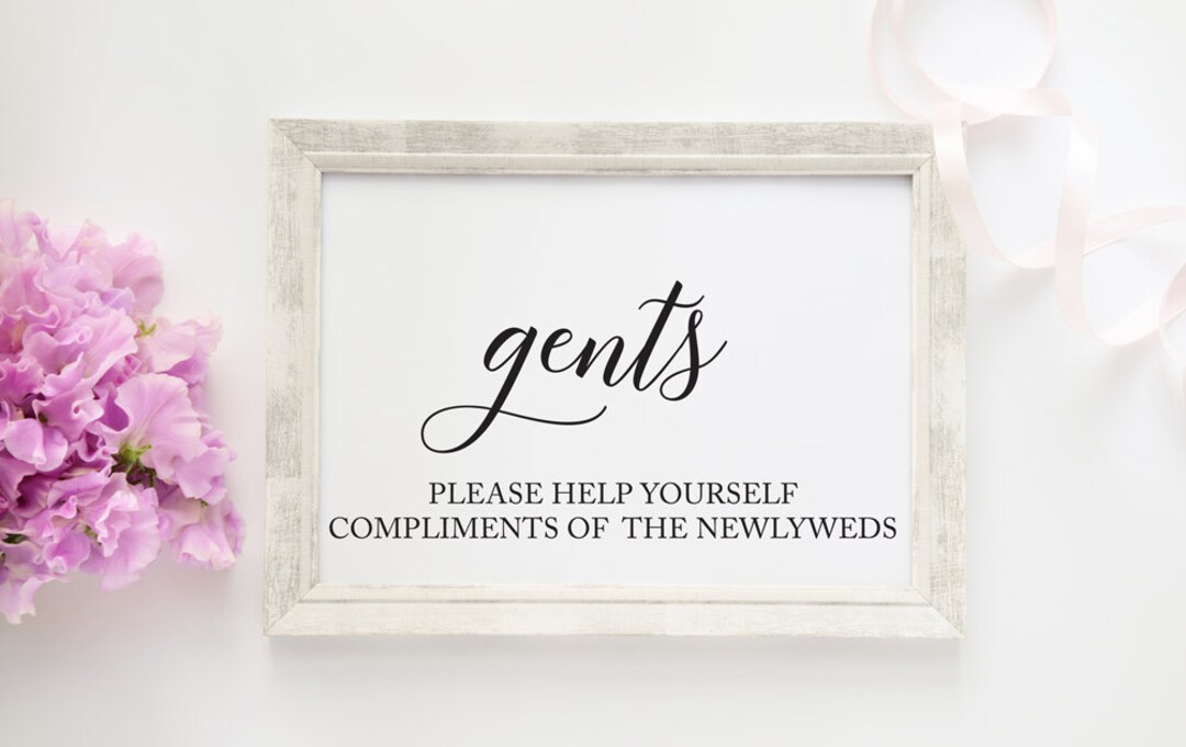 Wedding Bathroom Sign Printable, Gents Bathroom Printable, Wedding ...