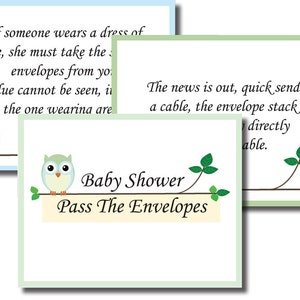 INSTANT DOWNLOAD Pass the Envelopes Baby Shower Game Boy Girl Neutral